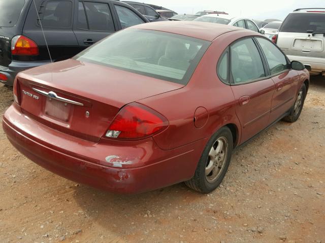 1FAFP55U4YA257074 - 2000 FORD TAURUS SES RED photo 4