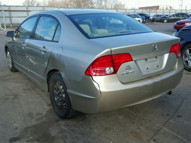 1HGFA16547L036252 - 2007 HONDA CIVIC LX GOLD photo 3