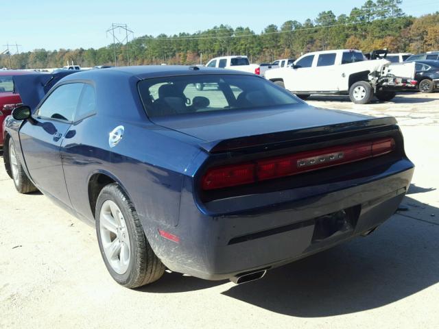 2C3CDYAG6EH294412 - 2014 DODGE CHALLENGER BLUE photo 3