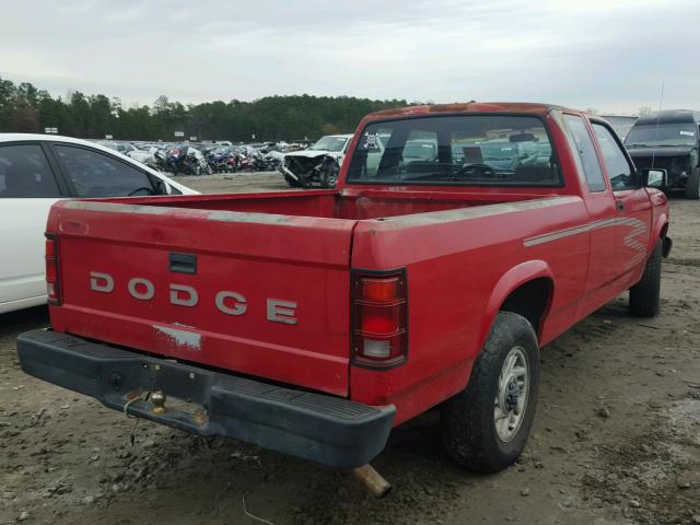 1B7GL23Y4PS180178 - 1993 DODGE DAKOTA RED photo 4