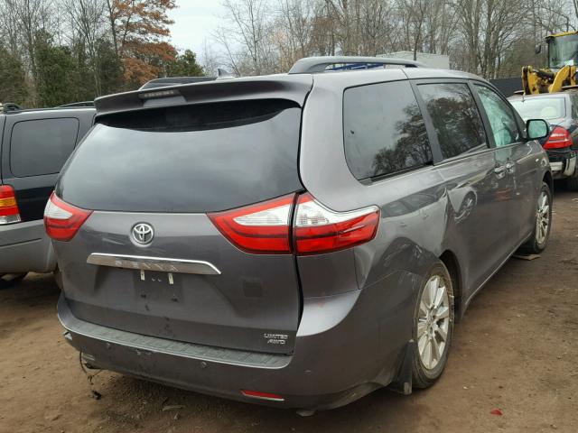 5TDDZ3DCXHS153751 - 2017 TOYOTA SIENNA XLE GRAY photo 4