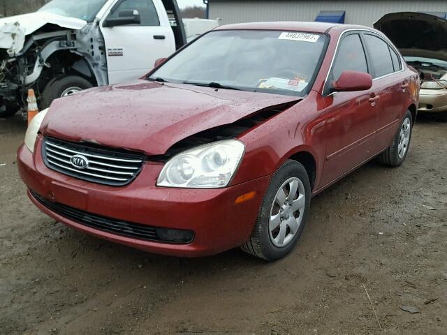 KNAGE123185245432 - 2008 KIA OPTIMA LX RED photo 2