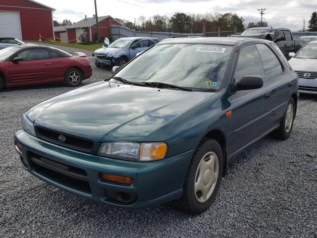 JF1GF4355VG822972 - 1997 SUBARU IMPREZA L GREEN photo 2