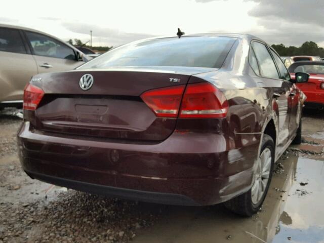 1VWAT7A36EC089685 - 2014 VOLKSWAGEN PASSAT S MAROON photo 4