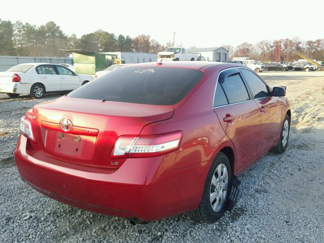 4T1BF3EK9BU693578 - 2011 TOYOTA CAMRY BASE RED photo 4