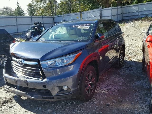 5TDJKRFH9GS267595 - 2016 TOYOTA HIGHLANDER ლურჯი ფოტო 2