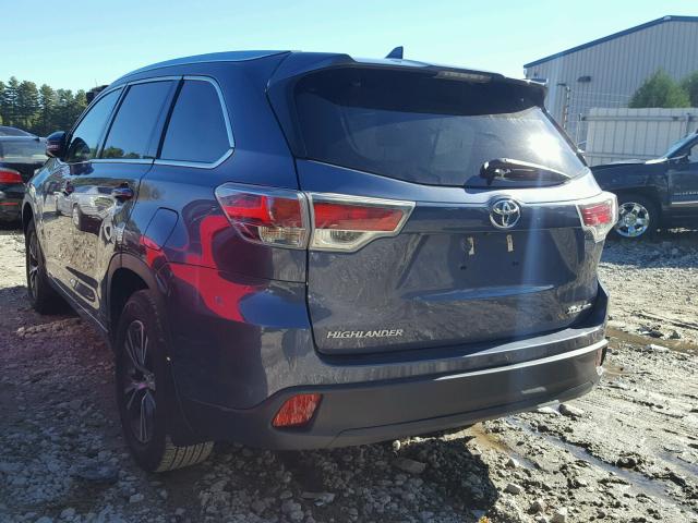5TDJKRFH9GS267595 - 2016 TOYOTA HIGHLANDER ლურჯი ფოტო 3