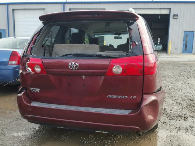 5TDZA23C26S564874 - 2006 TOYOTA SIENNA CE MAROON photo 9