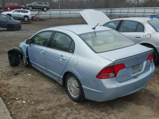 JHMFA36287S014257 - 2007 HONDA CIVIC HYBR BLUE photo 3