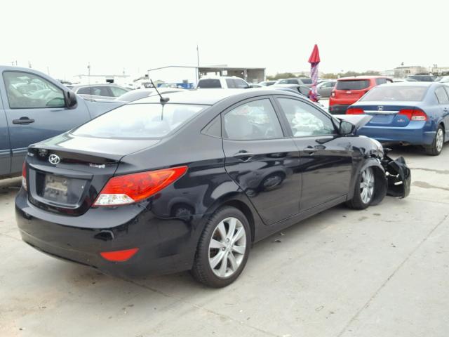 KMHCU4AE7EU771781 - 2014 HYUNDAI ACCENT GLS BLACK photo 4