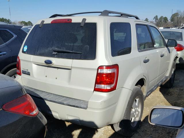 1FMCU03138KC00470 - 2008 FORD ESCAPE XLT WHITE photo 4