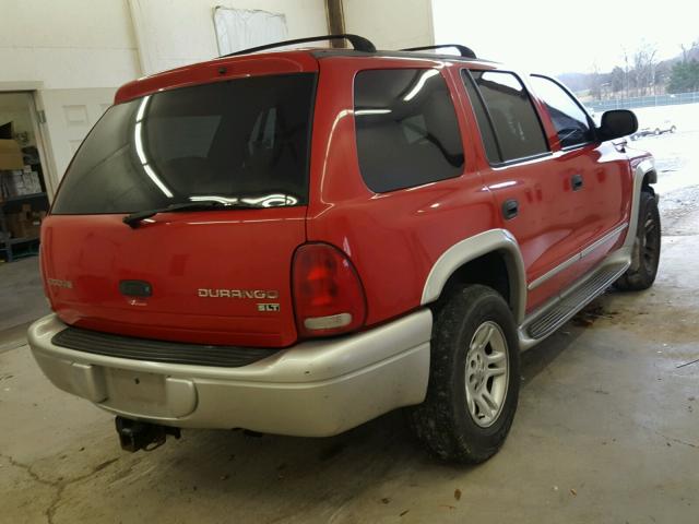 1D4HS58N73F553727 - 2003 DODGE DURANGO SL RED photo 4