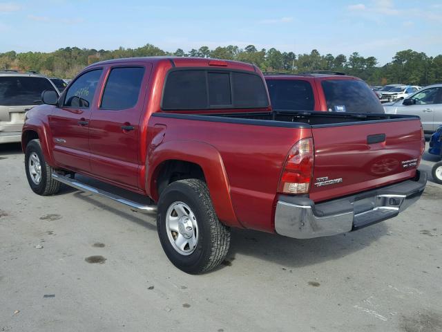 3TMJU62N77M047716 - 2007 TOYOTA TACOMA DOU BURGUNDY photo 3