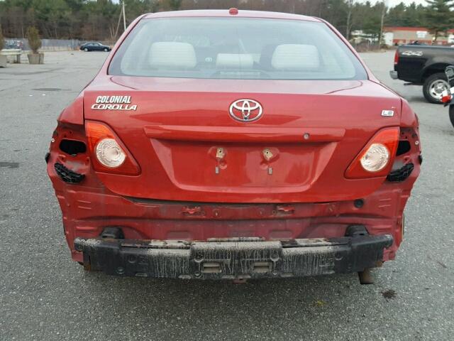 2T1BU40E79C058853 - 2009 TOYOTA COROLLA BA RED photo 9