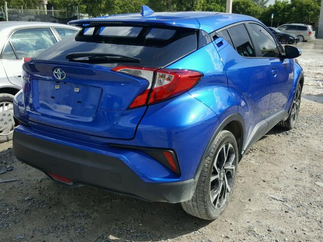 JTNKHMBX6J1002703 - 2018 TOYOTA C-HR XLE BLUE photo 4