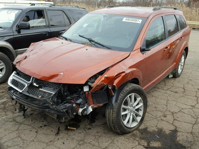 3C4PDCBG3ET134414 - 2014 DODGE JOURNEY SX ORANGE photo 2