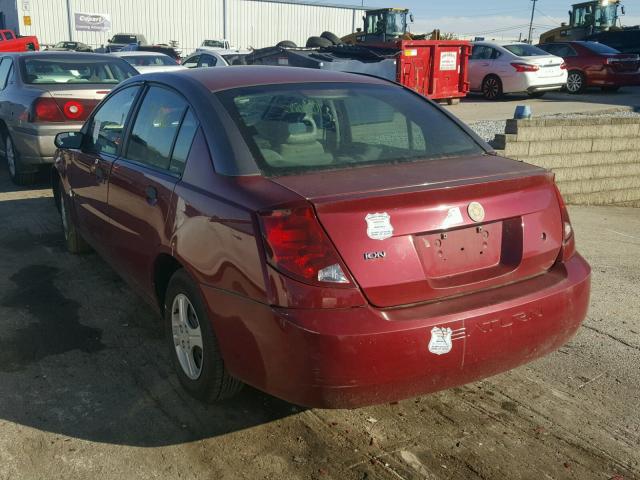 1G8AG52F94Z134466 - 2004 SATURN ION LEVEL MAROON photo 3