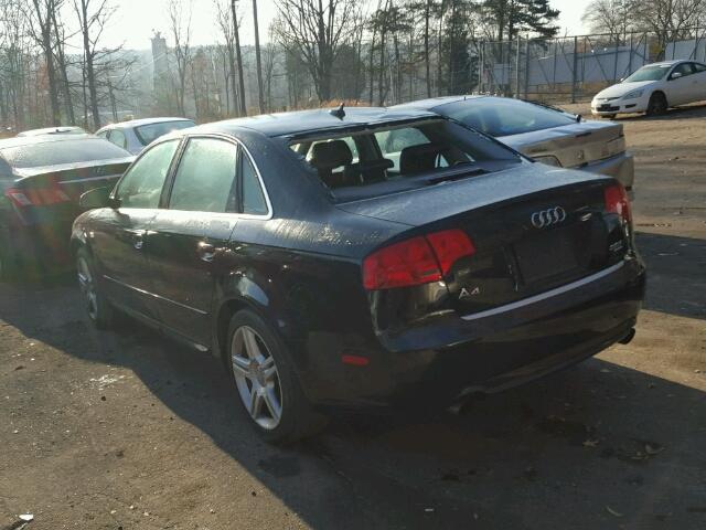 WAUDF78E98A054859 - 2008 AUDI A4 2.0T QU BLACK photo 3