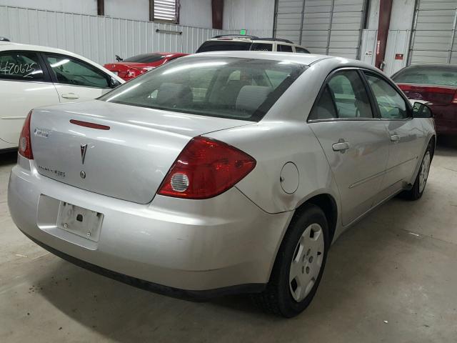 1G2ZF58B074215765 - 2007 PONTIAC G6 VALUE L SILVER photo 4