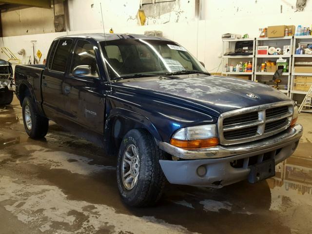 1B7GG2AN61S163497 - 2001 DODGE DAKOTA QUA BLUE photo 1