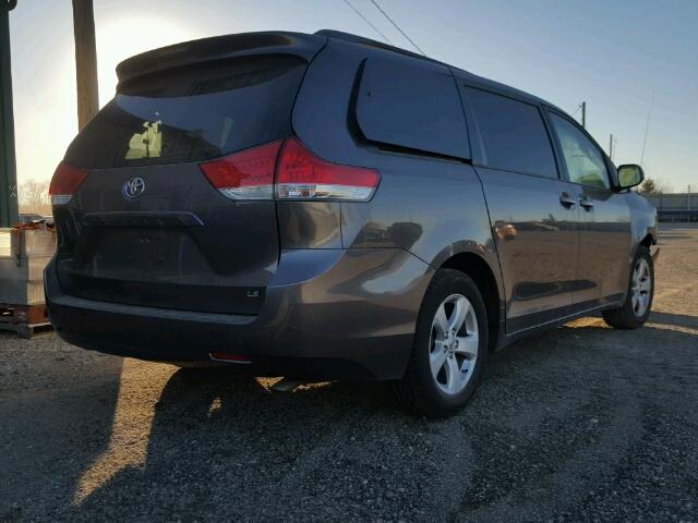 5TDKK3DC0DS303288 - 2013 TOYOTA SIENNA LE GRAY photo 4