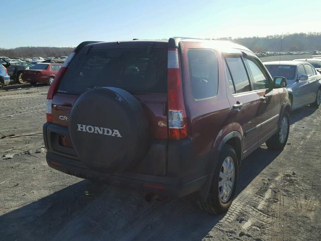 JHLRD78835C046090 - 2005 HONDA CR-V EX BURGUNDY photo 4