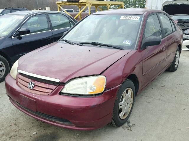 2HGES16502H580861 - 2002 HONDA CIVIC LX PURPLE photo 2