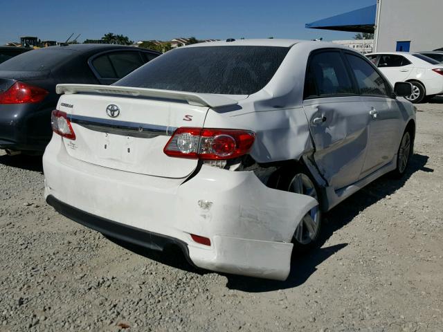 2T1BU4EE3DC022675 - 2013 TOYOTA COROLLA BA WHITE photo 4