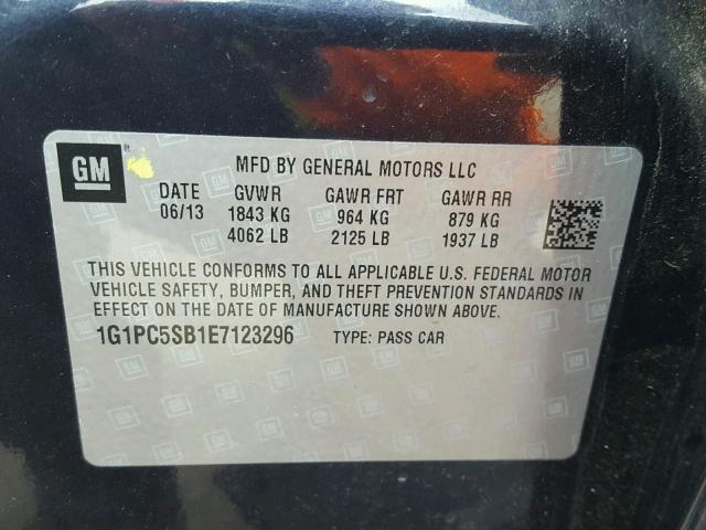 1G1PC5SB1E7123296 - 2014 CHEVROLET CRUZE LT PURPLE photo 10