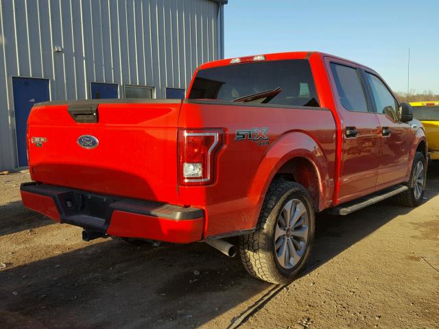 1FTEW1EP2HKC10762 - 2017 FORD F150 SUPER RED photo 4