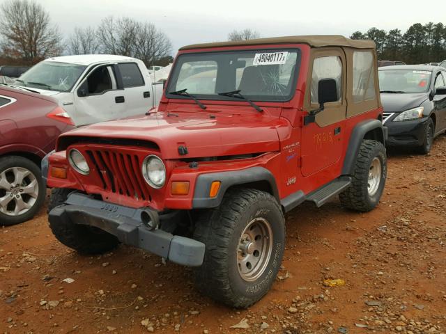 1J4FY19SXWP758161 - 1998 JEEP WRANGLER / RED photo 2