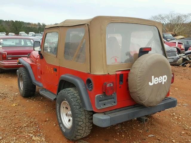 1J4FY19SXWP758161 - 1998 JEEP WRANGLER / RED photo 3