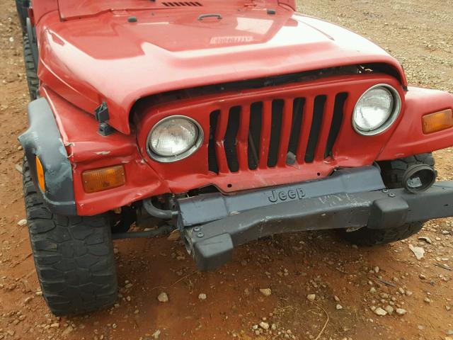 1J4FY19SXWP758161 - 1998 JEEP WRANGLER / RED photo 9