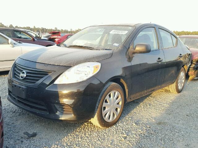 3N1CN7AP4EL850049 - 2014 NISSAN VERSA S BLACK photo 2