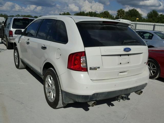 2FMDK3JC4BBB10231 - 2011 FORD EDGE SEL WHITE photo 3