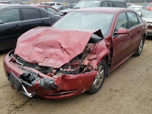 2G1WT57K891103117 - 2009 CHEVROLET IMPALA 1LT RED photo 2