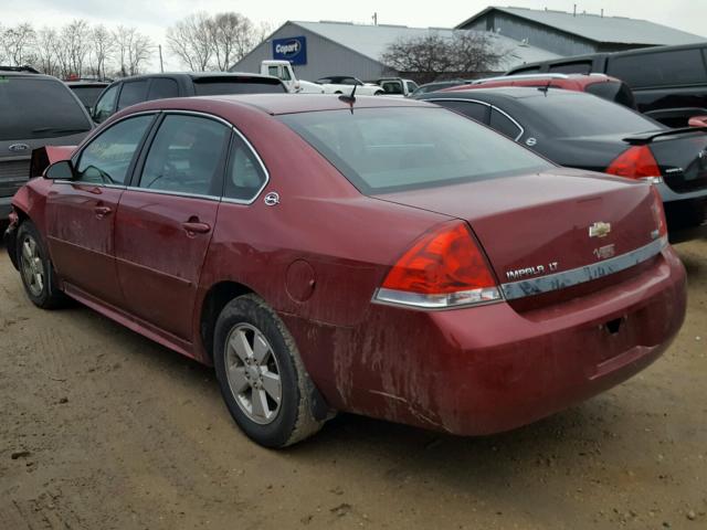 2G1WT57K891103117 - 2009 CHEVROLET IMPALA 1LT RED photo 3