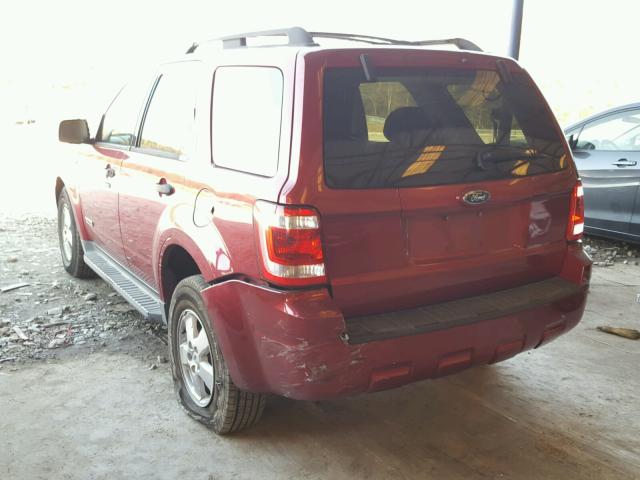 1FMCU03128KC92185 - 2008 FORD ESCAPE XLT RED photo 3