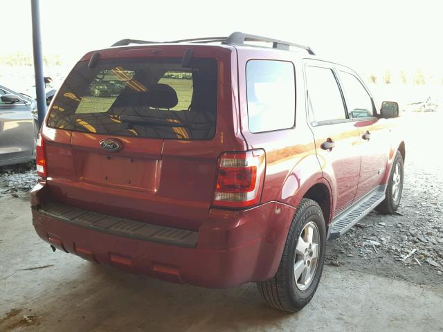 1FMCU03128KC92185 - 2008 FORD ESCAPE XLT RED photo 4