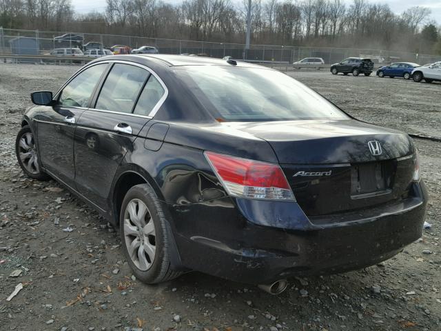 1HGCP36828A029630 - 2008 HONDA ACCORD EXL BLACK photo 3