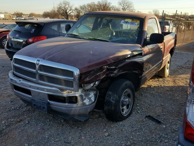 1B7HC16X4YS585878 - 2000 DODGE RAM 1500 MAROON photo 2