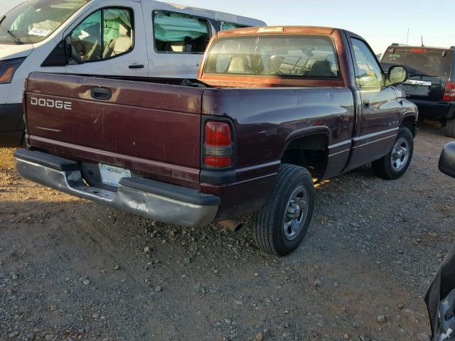 1B7HC16X4YS585878 - 2000 DODGE RAM 1500 MAROON photo 4