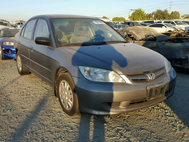 1HGES16525L023425 - 2005 HONDA CIVIC LX GRAY photo 1