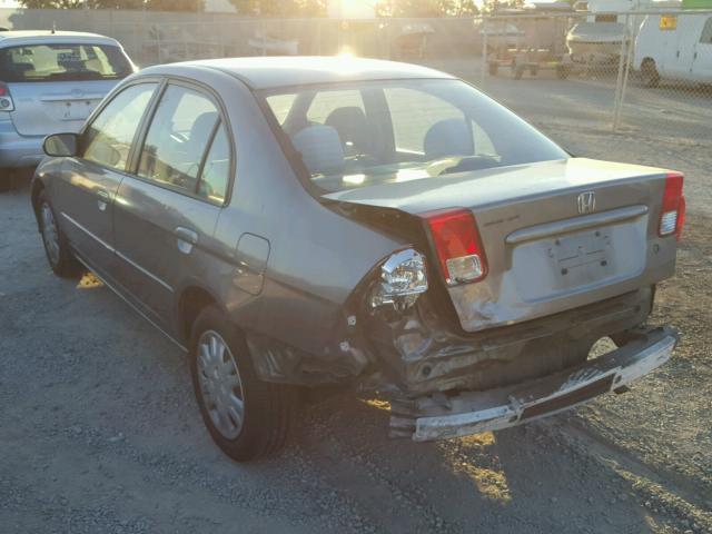 1HGES16525L023425 - 2005 HONDA CIVIC LX GRAY photo 3