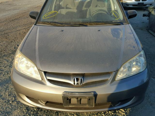 1HGES16525L023425 - 2005 HONDA CIVIC LX GRAY photo 9