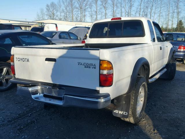 5TEWN72N14Z332922 - 2004 TOYOTA TACOMA XTR WHITE photo 4