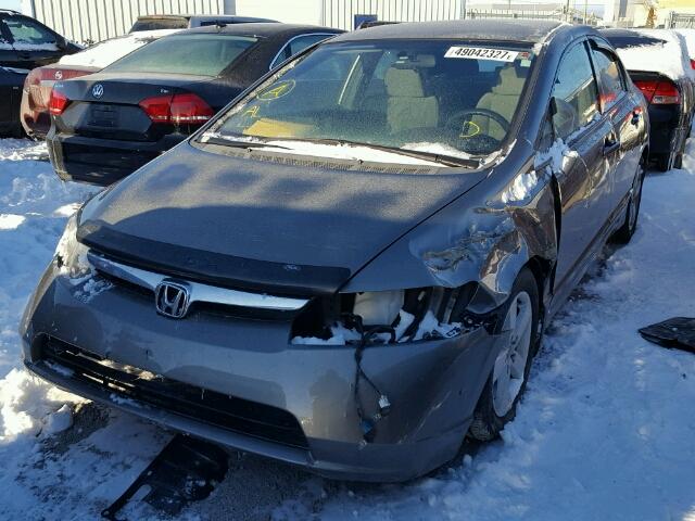 2HGFA16588H122632 - 2008 HONDA CIVIC LX GRAY photo 2