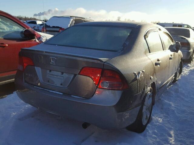 2HGFA16588H122632 - 2008 HONDA CIVIC LX GRAY photo 4