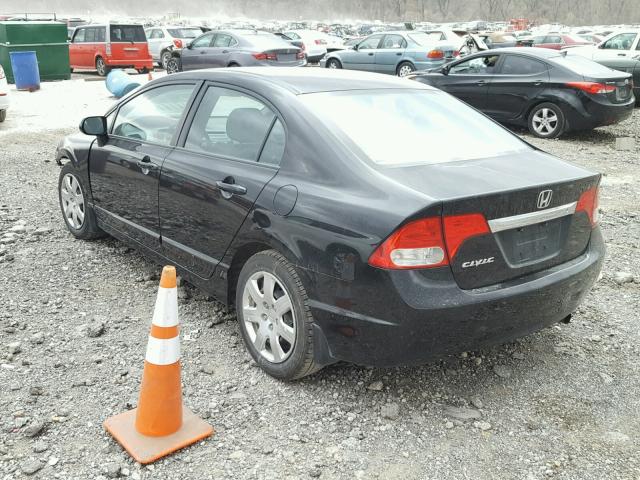 19XFA1F5XBE003126 - 2011 HONDA CIVIC LX BLACK photo 3