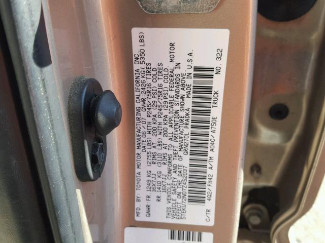 5TEKU72N07Z452037 - 2007 TOYOTA TACOMA DOU GOLD photo 10